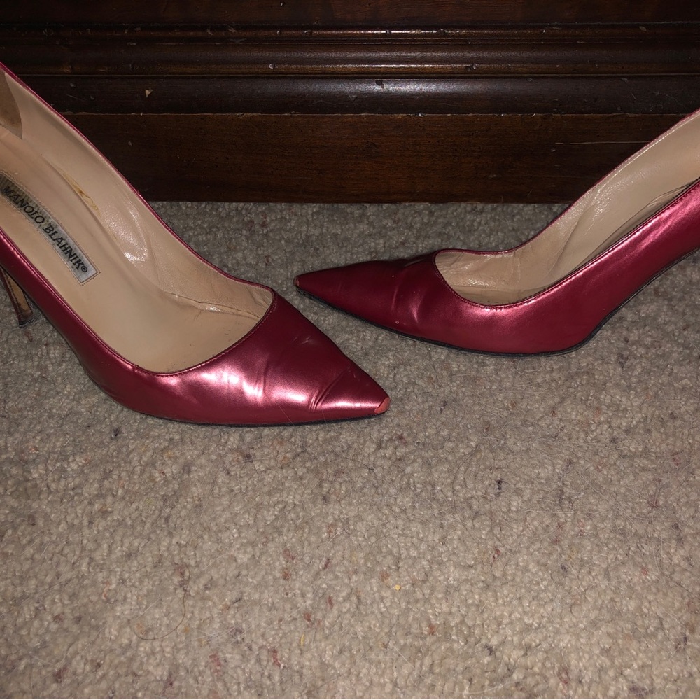 Vintage Y2K Dark Pink Manolo Blahnik High heels - Picture 3 of 5